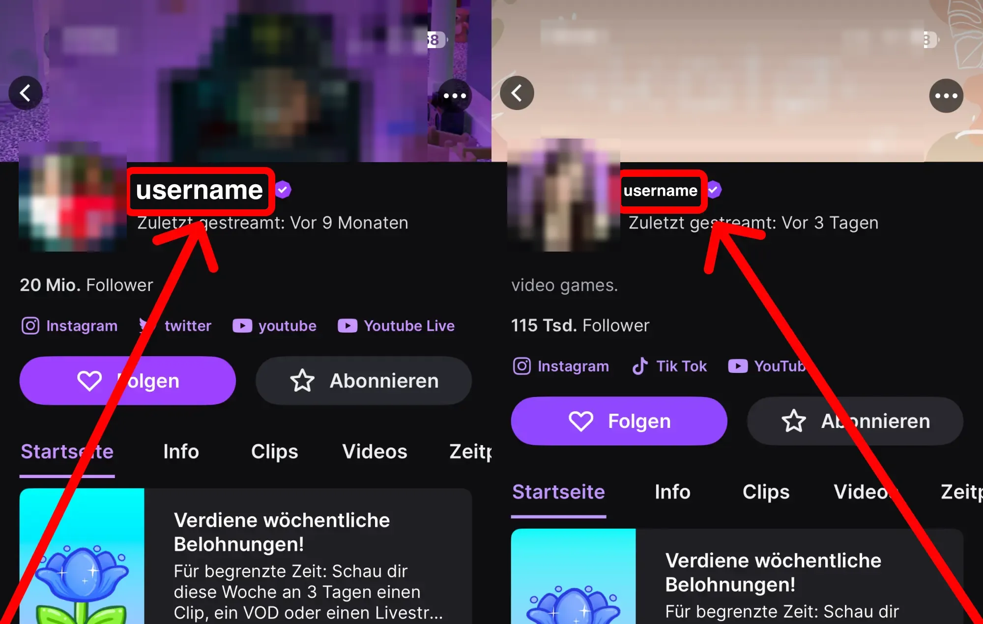 Twitch Follower kaufen: Anleitung mit Screenshots – hier findest du deinen Twitch-Benutzernamen oder Profil-Link